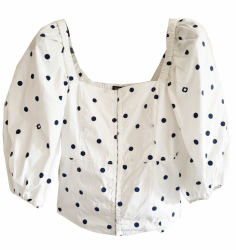 Maje Weisse Bluse mit dots