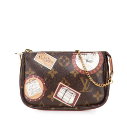 Louis Vuitton B Louis Vuitton Brown Monogram Canvas Canvas Monogram Patch Mini Pochette Accessoires France