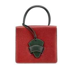 Loewe B LOEWE Red Calf Leather Textured Barcelona Handbag Italy