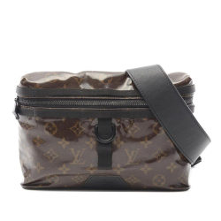 Louis Vuitton B Louis Vuitton Brown PVC Plastic Monogram Glaze Messenger PM France