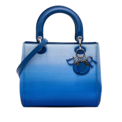 Christian Dior B Dior Blue Denim Fabric Medium Ombre Lady Dior Italy