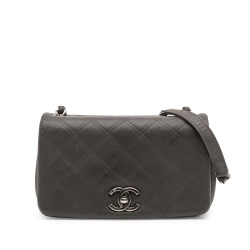 Chanel B Chanel Gray Dark Gray Calf Leather Small Diamond Embossed skin New Chic Flap Italy