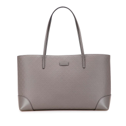 Gucci B Gucci Gray Calf Leather Diamante Bright Hilary Lux Tote Italy