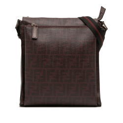 Fendi B Fendi Brown Coated Canvas Fabric Zucca Crossbody Italy