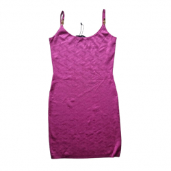 Versace La Greca jacquard knit mini strappy dress