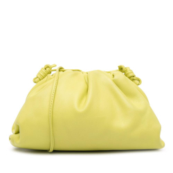 Bottega Veneta Yellow Light Yellow Lambskin Leather Leather Lambskin The Mini Pouch Crossbody Italy