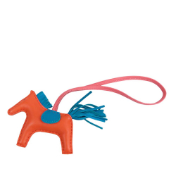 Hermès Orange Dark Orange Lambskin Leather Leather Milo Lambskin GriGri Rodeo Bag Charm PM France