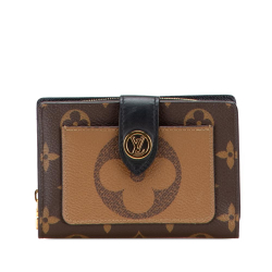 Louis Vuitton AB Louis Vuitton Brown Monogram Canvas Fabric Monogram Giant Reverse Juliette Wallet France