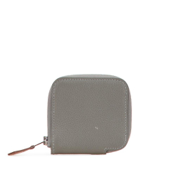 Hermès AB Hermès Gray Calf Leather Mini Epsom Azap Silk In Coin Purse France