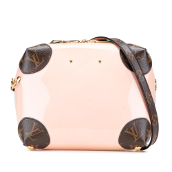 Louis Vuitton B Louis Vuitton Pink Light Pink with Brown Vernis Leather Leather Vernis Miroir Venice Italy