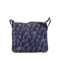 Fendi B Fendi Blue Dark Blue Denim Fabric Zucchino Crossbody Italy