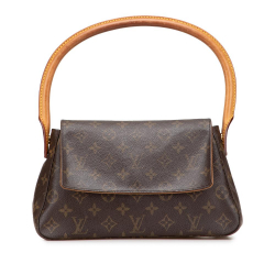 Louis Vuitton B Louis Vuitton Brown Monogram Canvas Canvas Monogram Mini Looping France