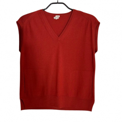 Hermès Ärmelloses Top aus Kaschmir in Ziegelsteinfarbe