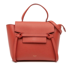 Celine B Celine Orange Dark Orange Calf Leather Nano Grained skin Belt Bag Italy