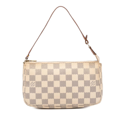 Louis Vuitton B Louis Vuitton White Damier Canvas Canvas Damier Azur Pochette Accessoires Spain