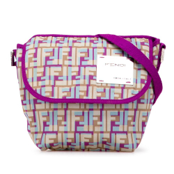 Fendi B Fendi Purple Nylon Fabric Zucca Crossbody Italy