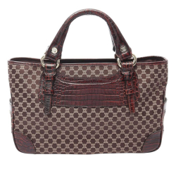 Celine B Celine Brown Canvas Fabric Macadam Boogie Handbag France