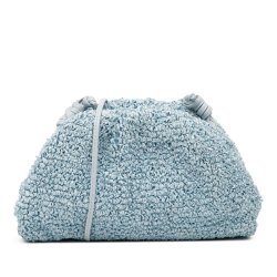 Bottega Veneta Blue Light Blue Raffia Natural Material Boucle Curly The Mini Pouch Crossbody Italy