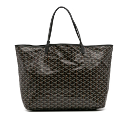 Goyard B Goyard Black Coated Canvas Fabric Goyardine Saint Louis GM France