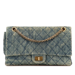 Chanel B Chanel Blue Denim Denim Fabric Reissue 2.55 Quilted Double Flap 226 Italy