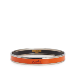 Hermès B Hermès Orange Enamel Other Narrow Caleche Bangle 62 France