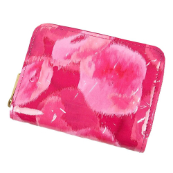 Louis Vuitton AB Louis Vuitton Pink Dark Pink Vernis Leather Leather Monogram Vernis Ikat Zippy Coin Purse France