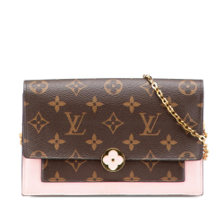 Louis Vuitton AB Louis Vuitton Brown Monogram Canvas Canvas Monogram Flore Wallet On Chain France