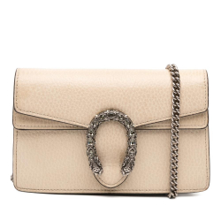 Gucci B Gucci White Ivory Calf Leather Mini Dionysus Crossbody Italy