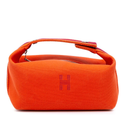 Hermès AB Hermès Orange Dark Orange with Red Dark Red Canvas Fabric Small Toile Bride A Brac Case France