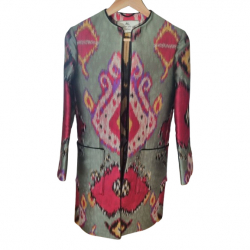Etro ikat print jaket in sage