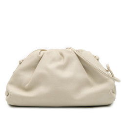 Bottega Veneta AB Bottega Veneta White Off White Lambskin Leather Leather Lambskin The Mini Pouch Crossbody Italy