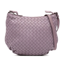 Bottega Veneta B Bottega Veneta Purple Nappa Leather Leather Nappa Intrecciato Crossbody Italy