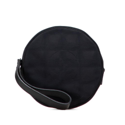 Chanel B Chanel Black Nylon Fabric New Travel Line Round Pouch Italy