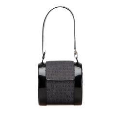 Bvlgari AB Bvlgari Black Denim Fabric Mini Logomania B Zero1 Cylinder Flap Italy