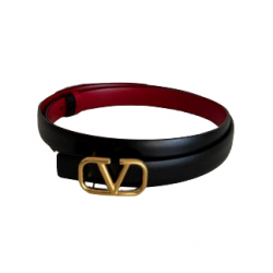 Valentino Vlogo Signature Ceinture réversible en cuir de veau brillant