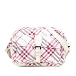 Burberry B Burberry White Canvas Fabric Nova Check Crossbody United Kingdom