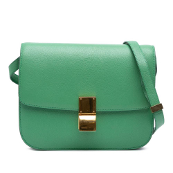 Celine B Celine Green Light Green Calf Leather Medium skin Classic Box Italy