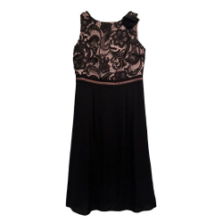 123 Un Deux Trois Vintage Abendkleid aus schwarzer Spitze