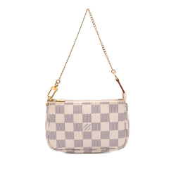Louis Vuitton AB Louis Vuitton White Damier Canvas Fabric Damier Azur Mini Pochette Accessoires France