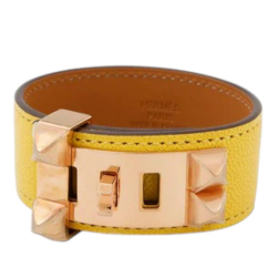 Hermès B Hermès Yellow Calf Leather Collier de Chien 24 Bracelet France
