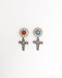 Gucci Interlocking G Flower Rhinestone Earrings