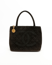 Chanel Suede Medallion Tote Bag