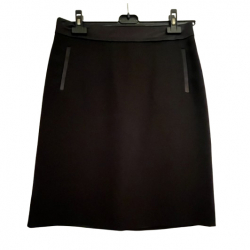 123 Paris Black pencil skirt with satin details