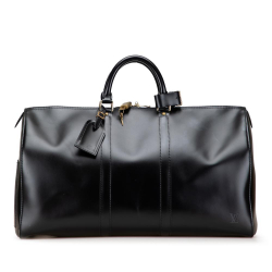 Louis Vuitton B Louis Vuitton Black Calf Leather Nomade Keepall 50 France