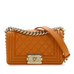 Chanel B Chanel Brown Caramel Caviar Leather Leather Small Quilted Caviar Boy Flap France