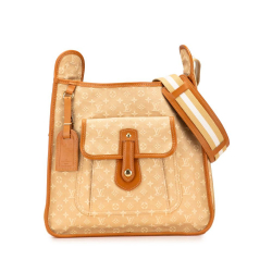 Louis Vuitton B Louis Vuitton Brown Beige Canvas Fabric Monogram Mini Lin Besace Mary Kate France