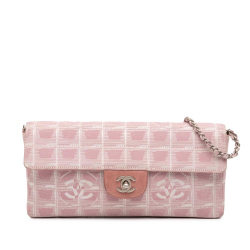 Chanel B Chanel Pink Nylon Fabric New Travel Line East West Flap France