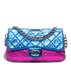 Chanel B Chanel Multi Calf Leather Multicolor Quilted Metallic skin Modern Chain Flap Frame Bag Italy