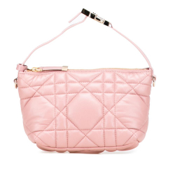 Christian Dior B Dior Pink Calf Leather Small skin Macrocannage Diortravel Nomad Pouch Italy