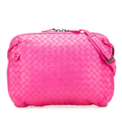 Bottega Veneta B Bottega Veneta Pink Hot Pink Nappa Leather Leather Nappa Intrecciato Nodini Crossbody Italy